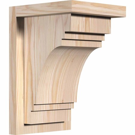 Ekena Millwork Pescadero Smooth Corbel w/Backplate, Douglas Fir, 7 1/2"W x 8"D x 12"H COR08X08X12PEC01SDF
